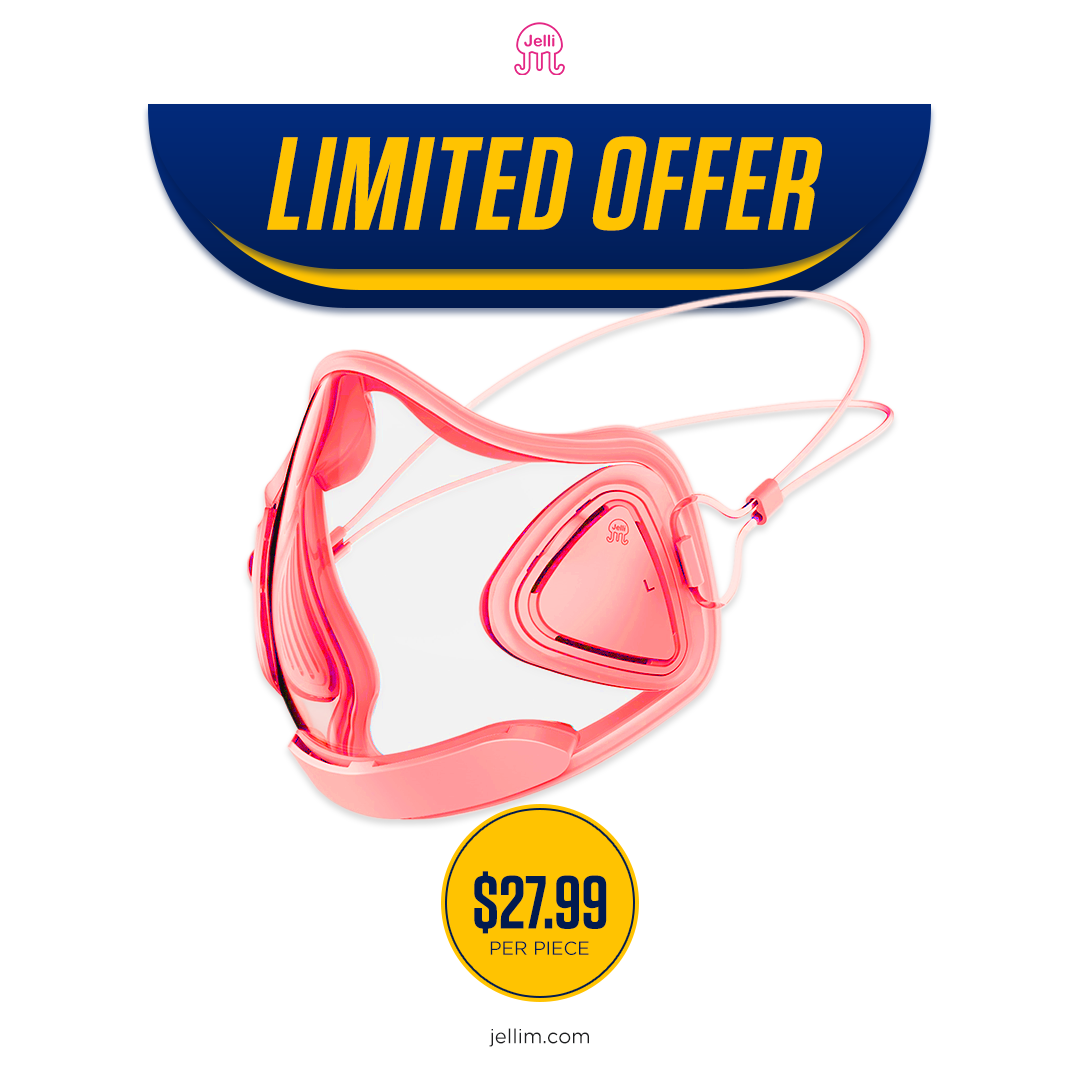 Jelli M1 - Transparent Face Mask with Head Straps