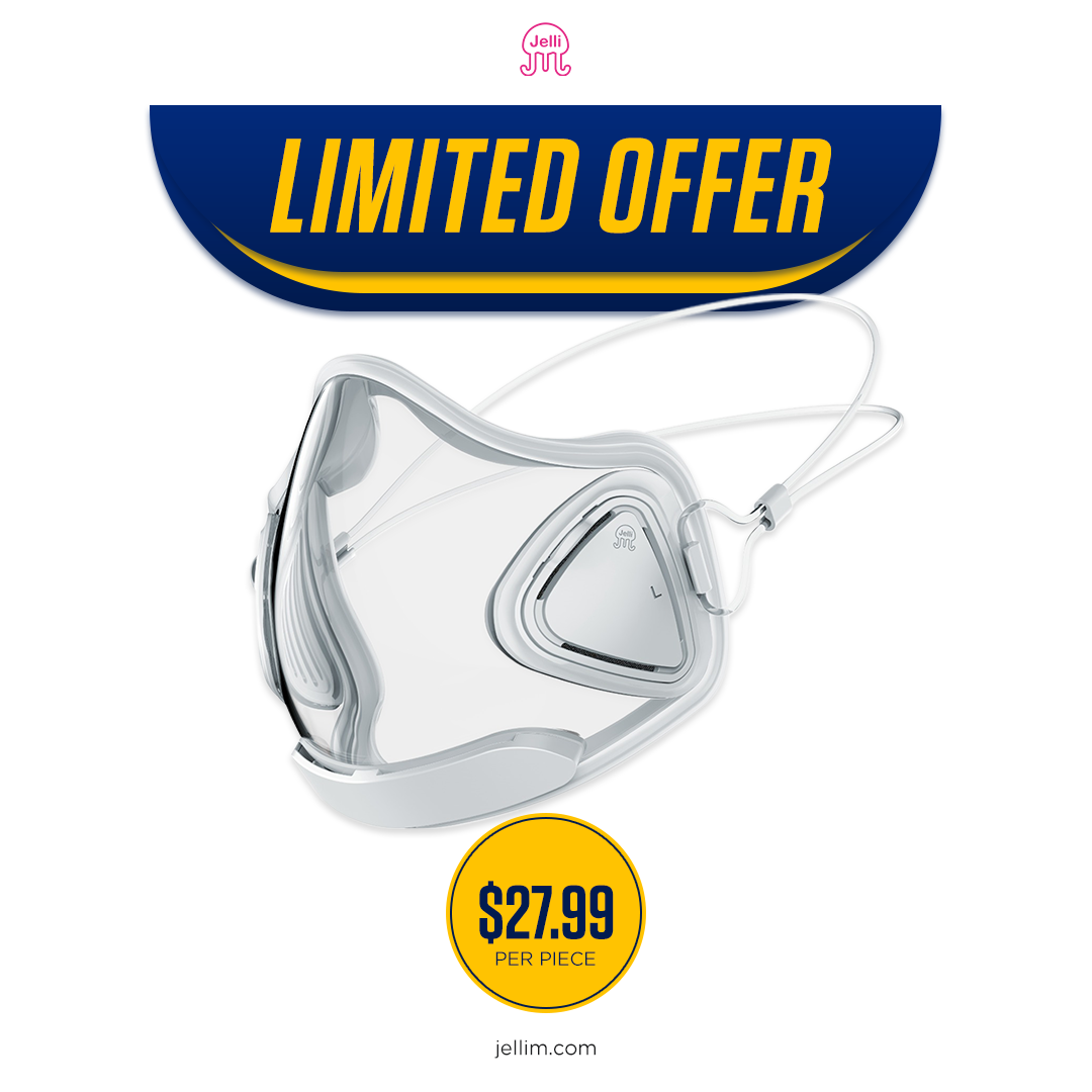Jelli M1 - Transparent Face Mask with Head Straps